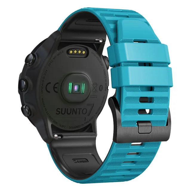 Älykellon ranneke ticwatch pro 5: lle, korvaava kellon ranneke, silikoniranneke, joka on yhteensopiva ticwatch pro 5:n kanssa: Violetti vihreä