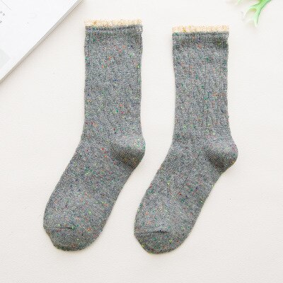 Kvinnor spets strumpor jacquard rand casual wild heap strumpor godis färg mori tjej korea stil vintage kjol sokken: 4