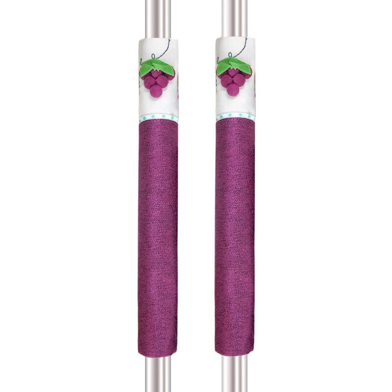 Doek Handvat Cover Deurknop Koelkast Handvat Handschoenen Thuis Tool Accessoires Anti-Statische Covers Voor Dubbele Deur Koelkast deuren: 1 pair grape covers