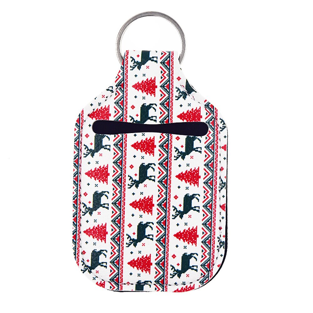 Spider Print Neoprene Hand Sanitizer Bottle With Keychain Bags 30ml Key Rings Hand soap Bottle Holder Halloween Christmas: 7
