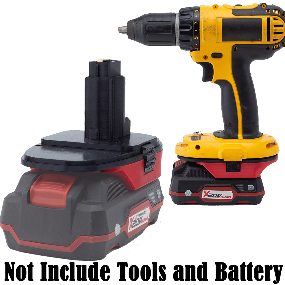 Adapter für Lidl Parkside X20V Lithium-Batterie-Konverter für DeWalt Ni-Cd Ni-Mh Akku-Werkzeugzubehör (KEINE Batterie)