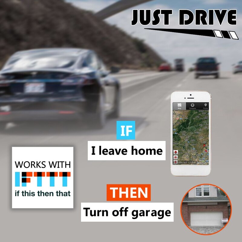 Lntelligent Garagedeur Opener, Garagedeur Schakelaar Controller Compatibel Voor Google Home/Alexa/Ifttt Garage Deur Sensor