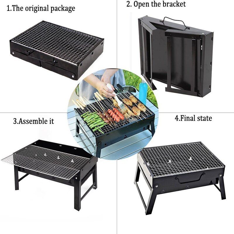 Vouwen Bbq Grill Draagbare Barbecue Houtskool Grill Gazen Gereedschap Voor Outdoor Camping Koken Picknicks Wandelen