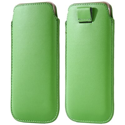 KISSCASE custodia a marsupio universale con linguetta per iPhone 6 7 8 XS X custodia in pelle per Samsung S8 S9 Xiaomi Redmi 5 plus Note 4x: 4 point 7 inch / green