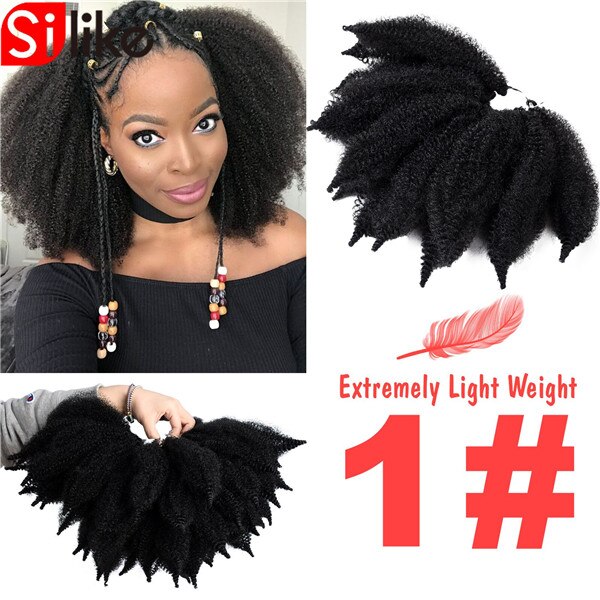 8 zoll Kurze Marley Flechten Haar Weich afro Twist Synthetische Häkeln Zöpfe Haar Erweiterungen afrikanisch amerikanisch Haar Für Frau: #1 / 9 Teile/los