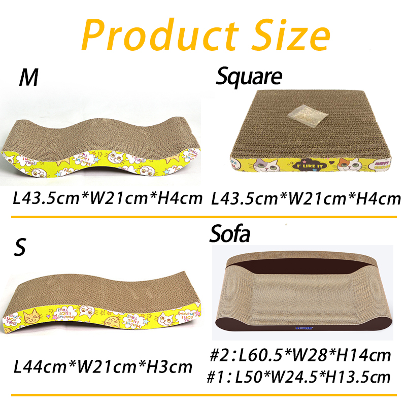 Deluxe Cat Toys Cat Scratch Board Pad Scratching Kitten Corrugated Paper Pad Cats Nail Scraper Mat Mattress Organic Catnip