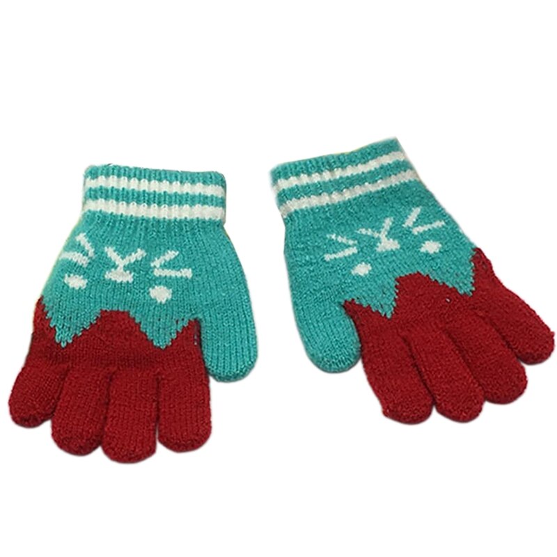 1Pairs Winter warme Baby Gestrickte Handschuhe Für 4-7 Jahre Kinder Handschuhe Mädchen Junge Finger Samt Dicken Winter handschuhe Weihnachten: GR