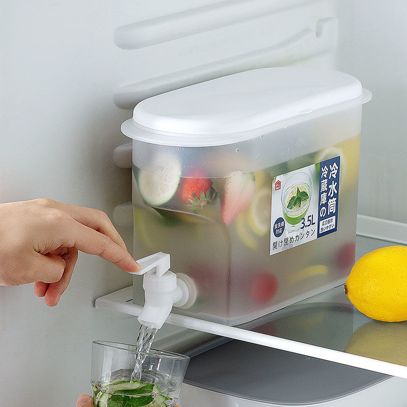 3500ml Water Jug with Tap Cold Kettle Kitchen Jug Drinkware Container Heat Resistant Pitcher Juice Decanter Drink Dispenser Jug