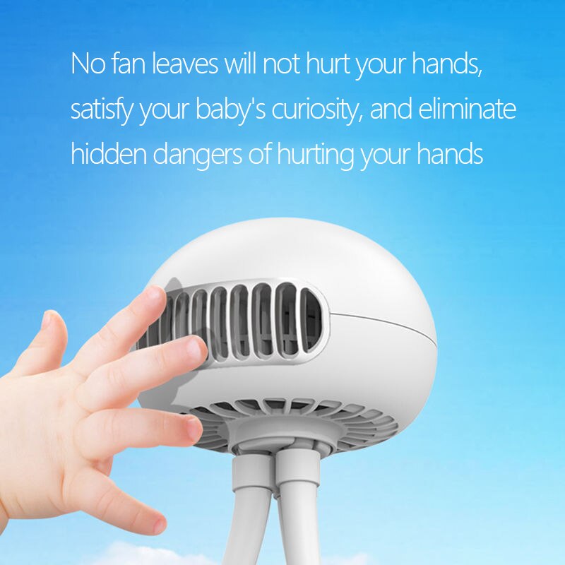 Xiaomi-Mini ventilador portátil de mano, Personal, para cochecito de bebé, asiento de coche, ventilador de escritorio, viene con un trípode flexible con forma de pulpo