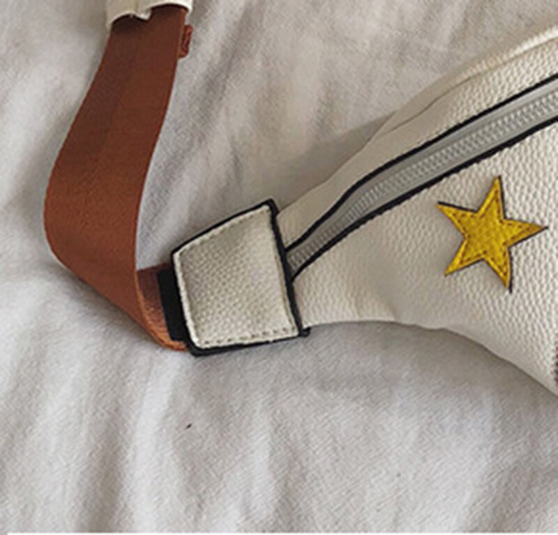 Saco de cintura feminina moda carta fanny pacote de couro do plutônio feminino cinto sacos de peito à prova dwaterproof água pacotes de cintura de banana bolso pequeno: white