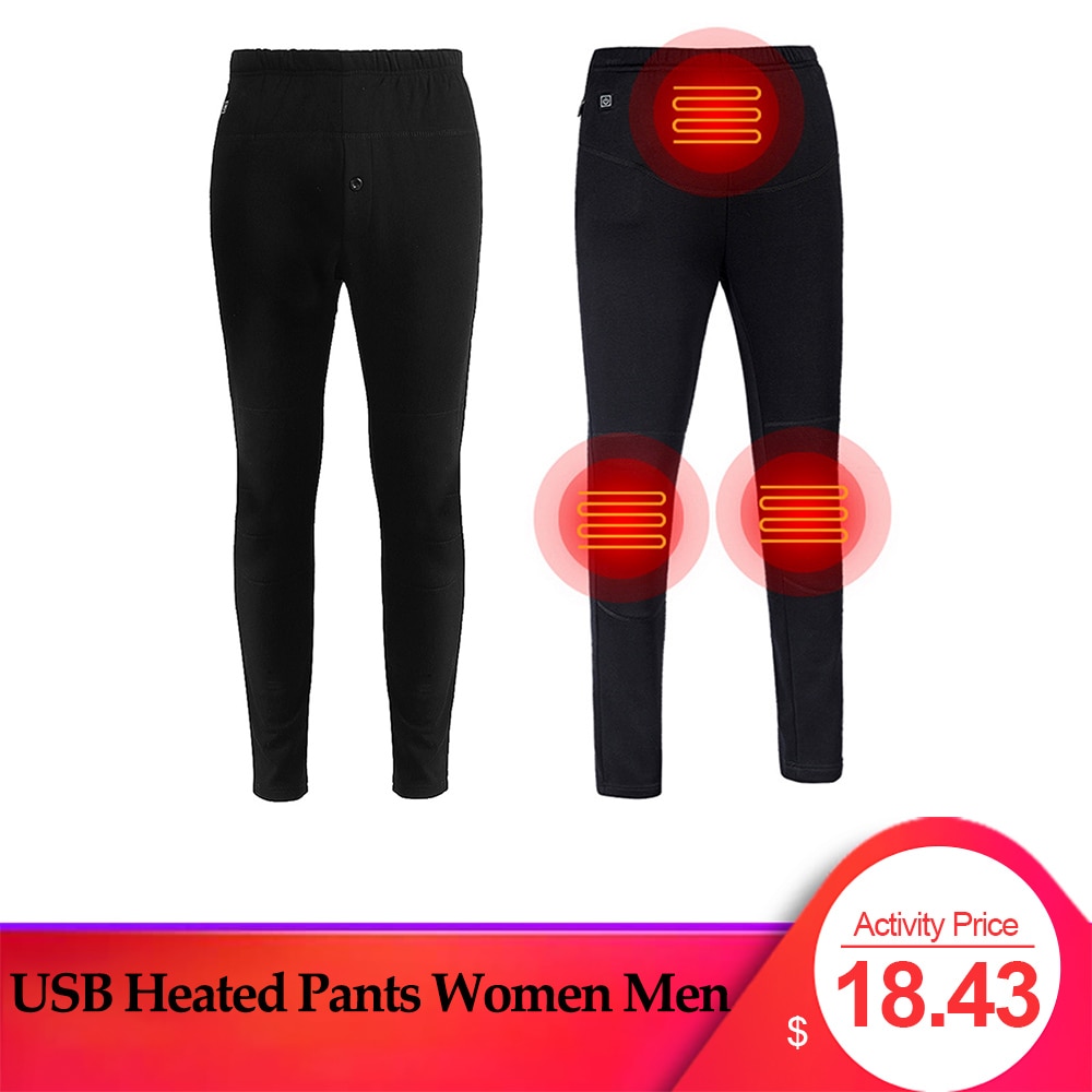 Usb opvarmede bukser kvinder genopladelige slanke fortykkelse opvarmede baselayer bukser varmebukser skiopladning elektriske bukser
