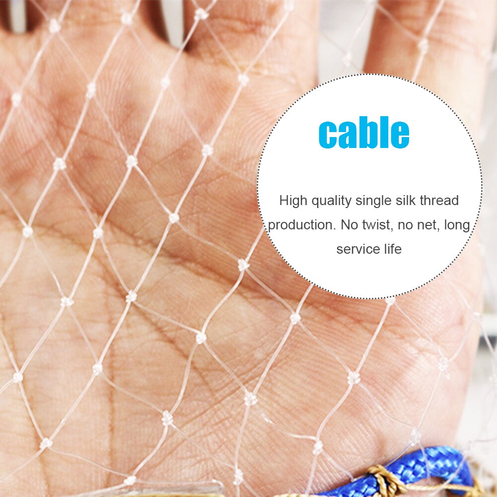 Fishing Net Cast Network Fishing Net Cage Mesh Nylon Line Throwing Fishnet Hand Compression Resistance Outdoor Fishing