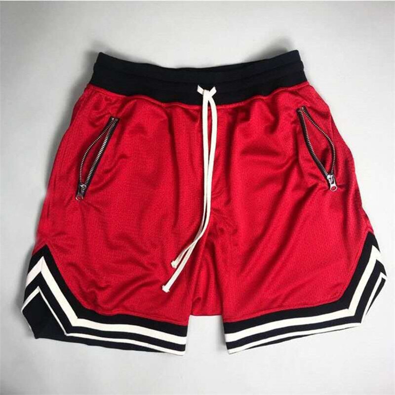 Basketbal Sport Vijf Shorts Anti-Pilling Ademend Sneldrogend Losse Running Fitness Basketbal Vijf Shorts: Rood / S