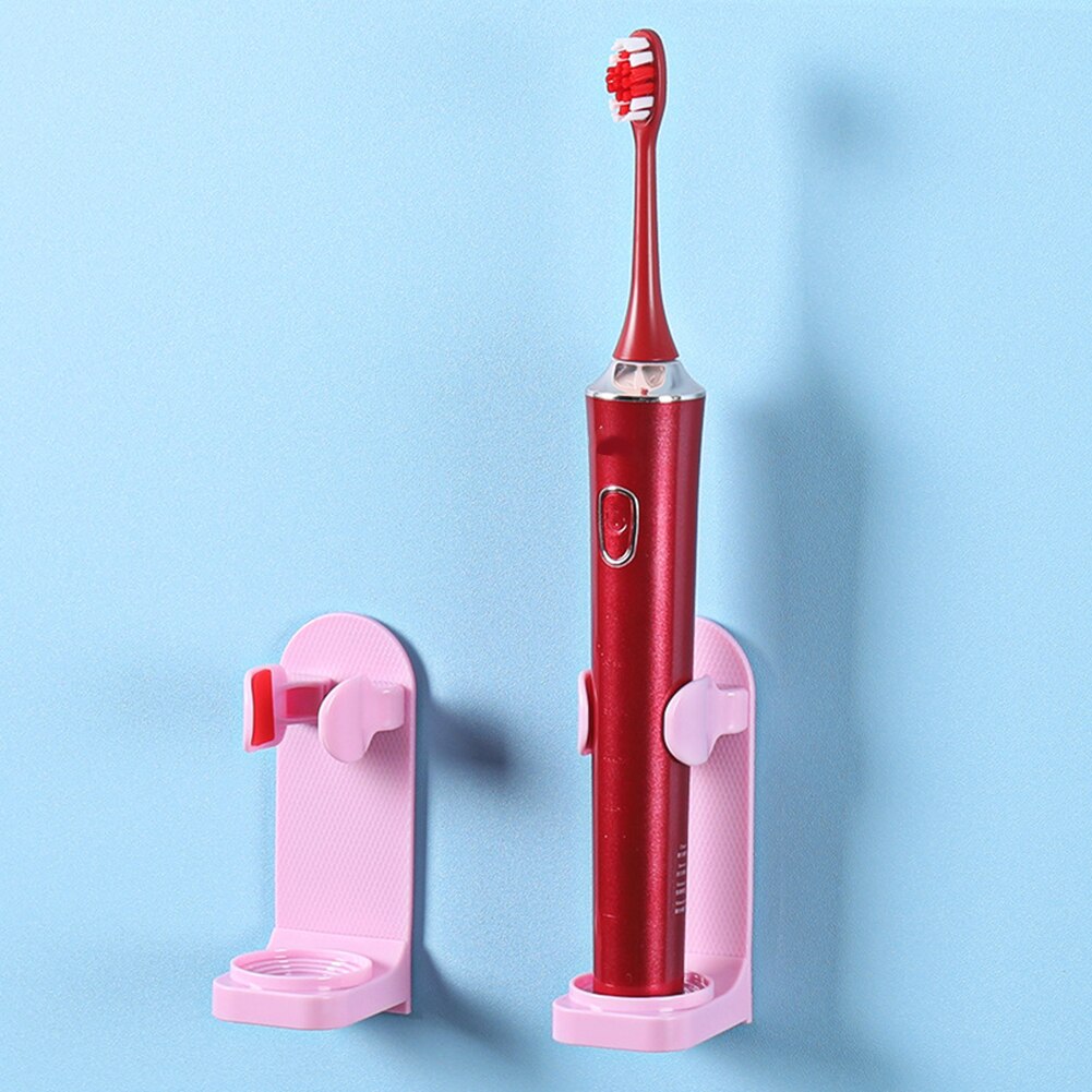 Electric Toothbrush Holder Wall-Mounted Bathroom Space Saving Traceless Toothbrush Organizer Stand Adhesive Rack Accessories