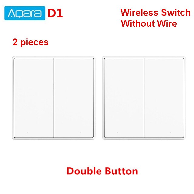 Interruptor de pared Aqara ZigBee Smart Zero Line Cable de fuego Control remoto inalámbrico interruptor de pared sin Neutral para la aplicación mihome: 2X With Neutral 1Key