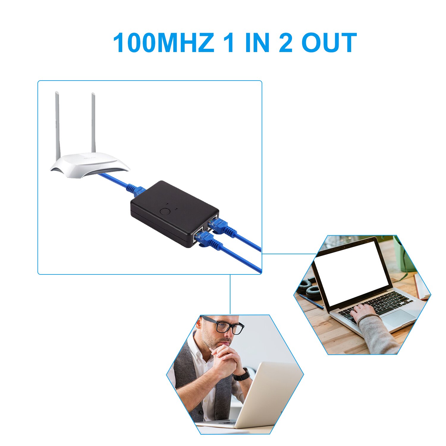 2 w 1 na zewnątrz/1 w 2 na zewnątrz wewnętrzny zewnętrzny przełącznik sieciowy er rozdzielacz sygnału 2 porty RJ45 LAN Kot6 przełącznik sieciowy przełącznik wybierałkowy 100MHz