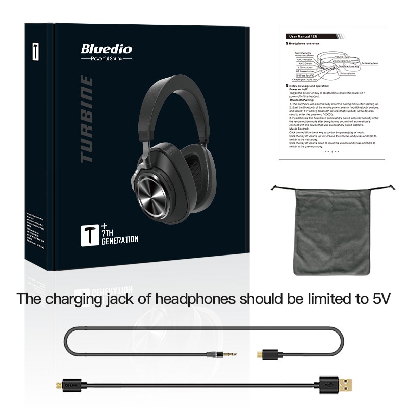 Bluedio T7 plus auriculares Bluetooth activa de ruido cancelación de auriculares inalámbricos ANC deporte auriculares para teléfonos apoyo ranura para tarjeta SD
