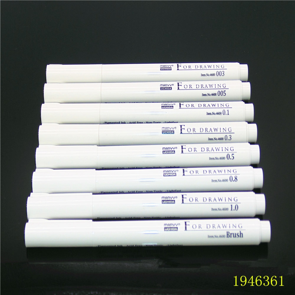 Marvy Art Markers Sketch Liner Brush 0.03mm/0.05mm/0.1mm/0.3/0.5/0.8/1.0mm Drawing Pen Comic Painting Art Supplies