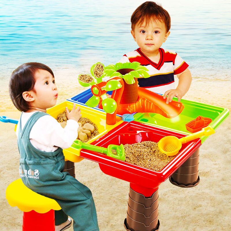 Kinderen Strand Tafel Baby Spelen Zand Baggeren Gereedschappen Kinderen Spelen Zand Speelgoed Outdoor Puzzel Ouder-kind Activiteiten Set