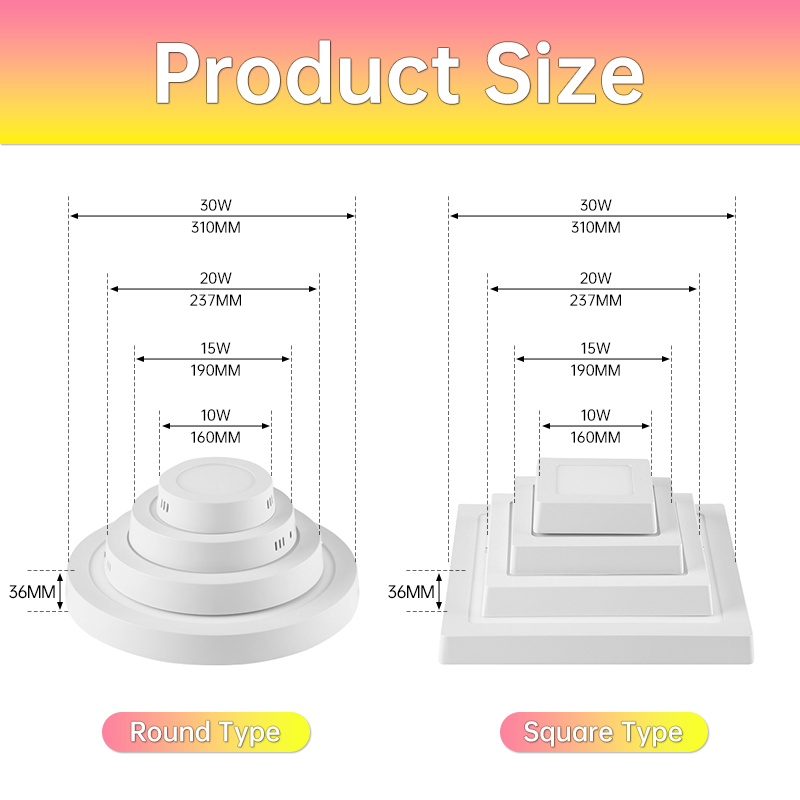 Cy 3.6Cm Ultradunne Led Plafondlamp Pancel Licht 10W 15W 20W 30W Ronde Vierkante Led Plafondlamp Voor Slaapkamergang 110V 220V