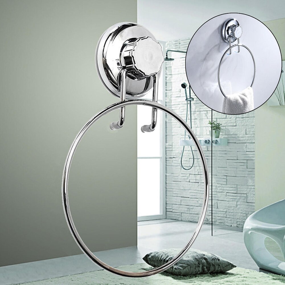 Wandmontage Keuken Rvs Zuignap No-Boren Houder Badkamer Chrome Handdoek Ring Accessoire Hardware