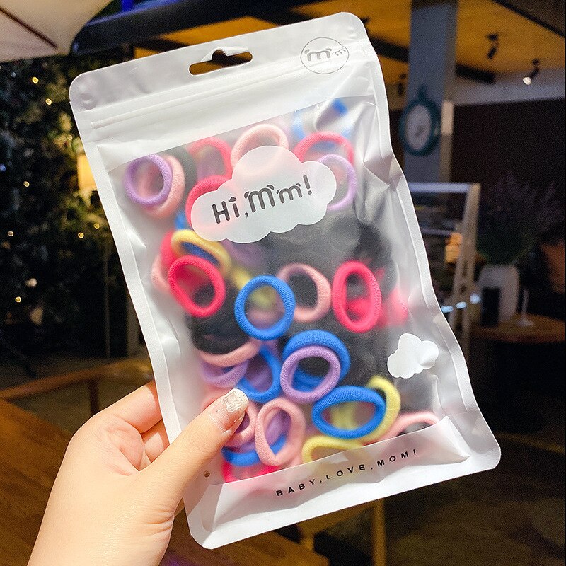 50 pz/set fasce per capelli elastici per bambini colore della caramella corde per capelli per bambini dolce principessa neonata bambini bambini elastico titolare coda di cavallo: style1