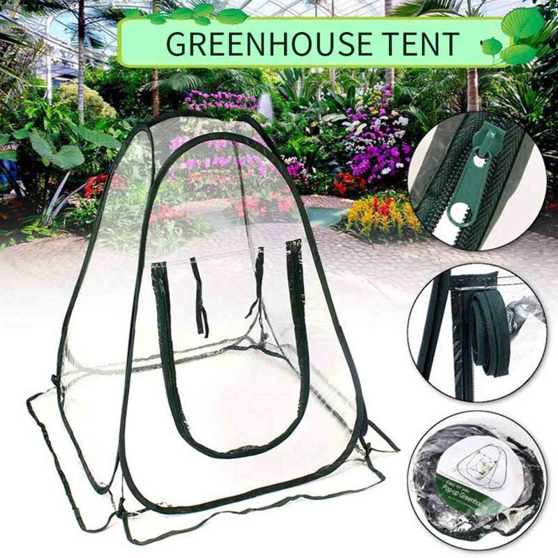 Portátil plegable Mini transparente jardín planta flor cubierta tienda Mini invernaderos PVC cálido habitación jardín invernadero Pop Up al aire libre