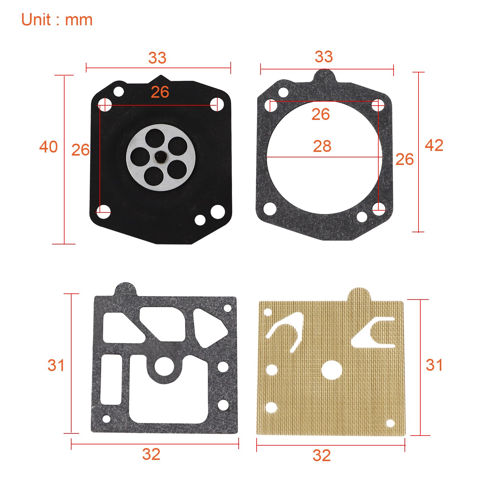 Carburetor Carb Repair Rebuild Kit D22-HDA for Stihl Husqvarna Chainsaw MS270 MS280 MS290 MS341 MS390 Jonsered 2051 2054 2055