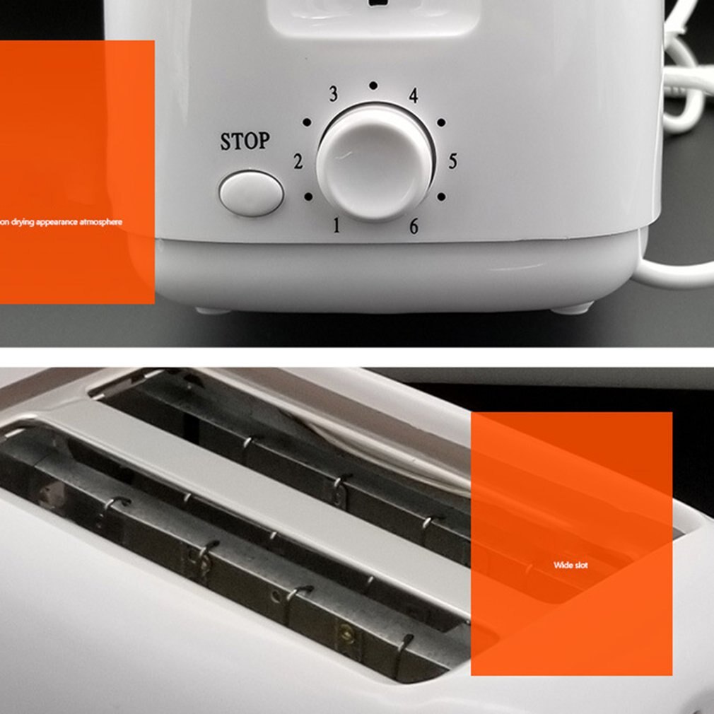 1 PCS Toaster Two Toaster Stereo Surround Six-Speed Knob Household Automatic Breakfast Machine