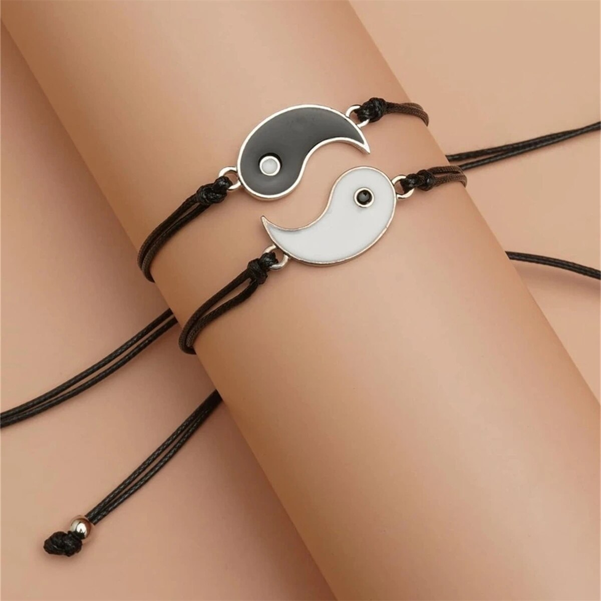 Trendikäs parhaat ystävät -kortti rannekoru etniseen tyyliin yin ja yang juorut säädettävä rannekoru pulseras mujer pari rannekoru: Default Title
