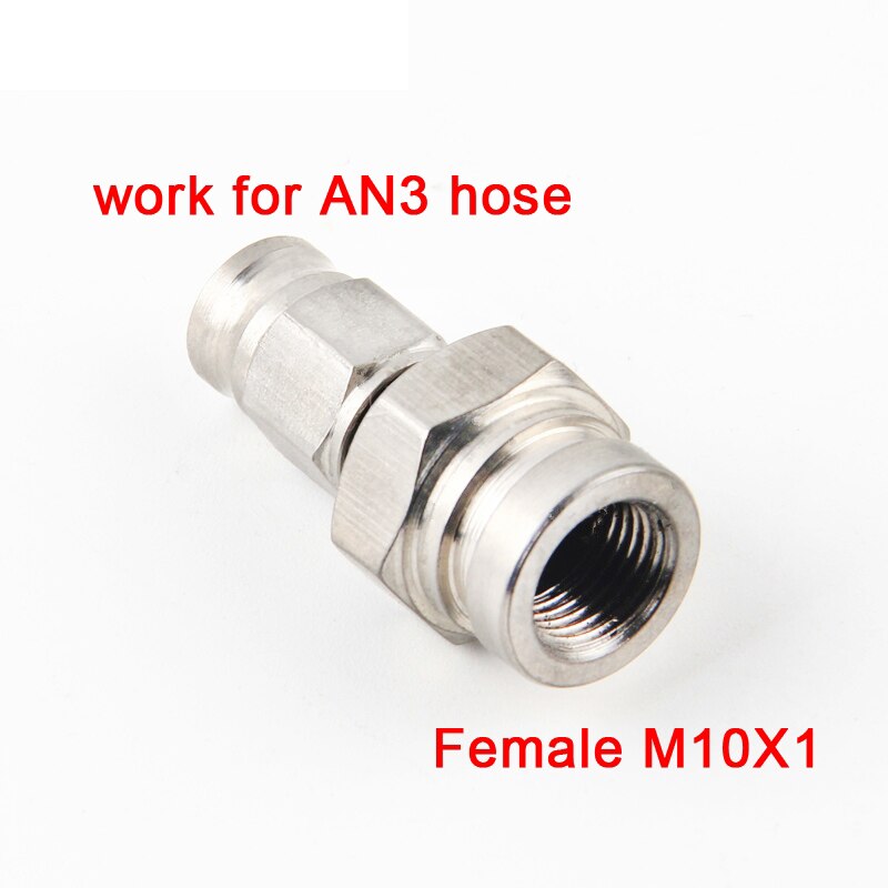 AN3 Motorcycle Motor Bike Hydraulic Brake Oil Hose Line Banjo Fitting m10x1 stainless Steel 10mm: M10X1