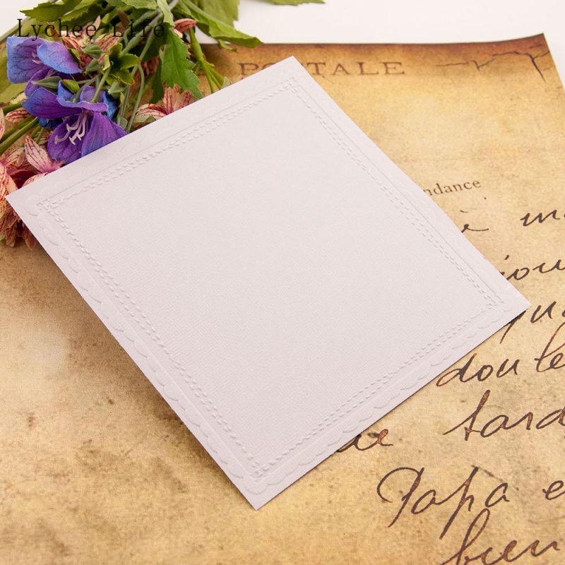 Lychee Life Blank Square Plastic Embossing Folders 15x15cm For Scrapbooking Template DIY Album Card Making Accessories