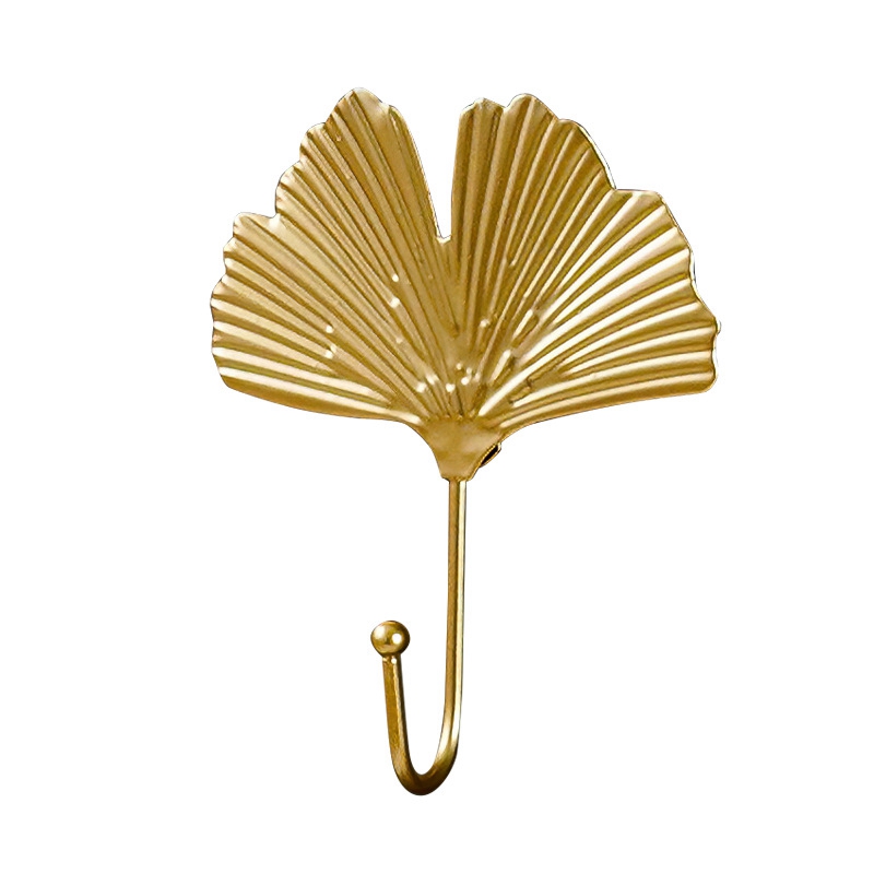 Ganci appesi a forma di foglia d'oro retrò appendiabiti da parete senza punzonatura appendiabiti appendiabiti asciugamano organizzatore domestico autoadesivo