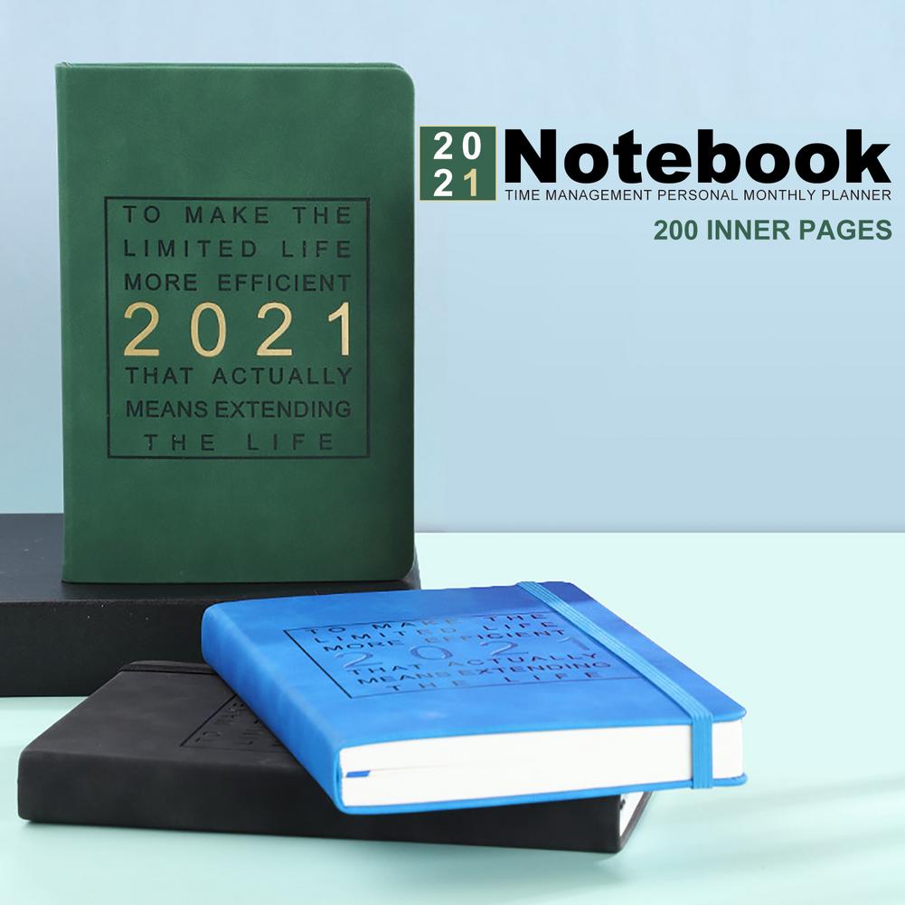 Notebook Time Management Personal Monthly Planner Notebook Diary Monthly Weekly Daily Plan Agenda Papers Black Blue Green