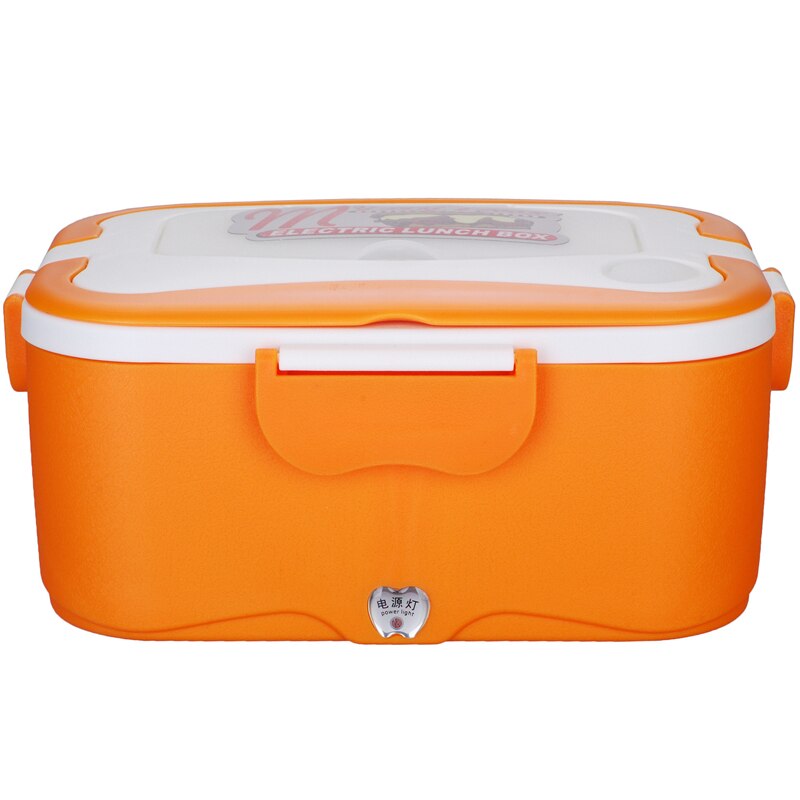 12/24/220V Electric Heating Lunch Box 1.5L Stainless Steel Inner Container Portable Food Warmer Lunchbox For Car Home Office: orange / 220V EU Plug