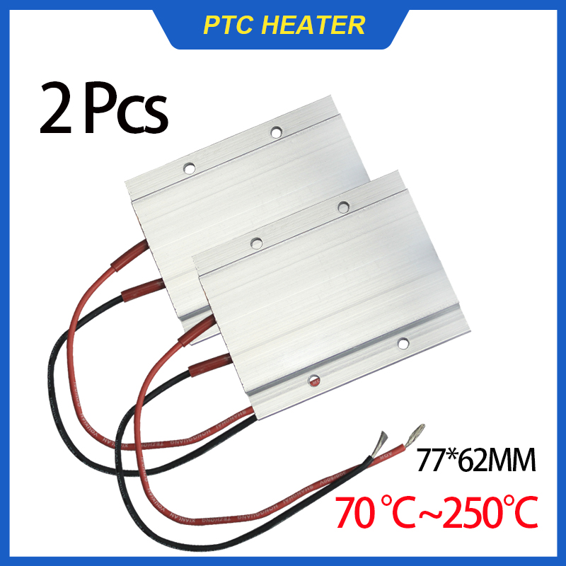 2 pezzi 12V ~ 220V piastra riscaldante termostatica in ceramica PTC assemblare lampada a portato perline elemento riscaldatore stazione dissaldante 77x62mm