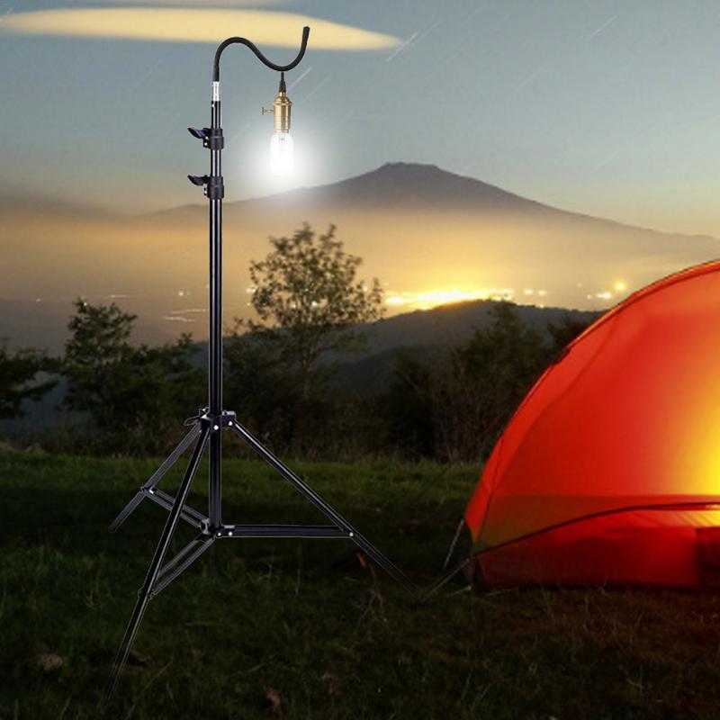 Trépied pliable et télescopique de 2m, support léger réglable pour lampe de camping, accessoires de camping