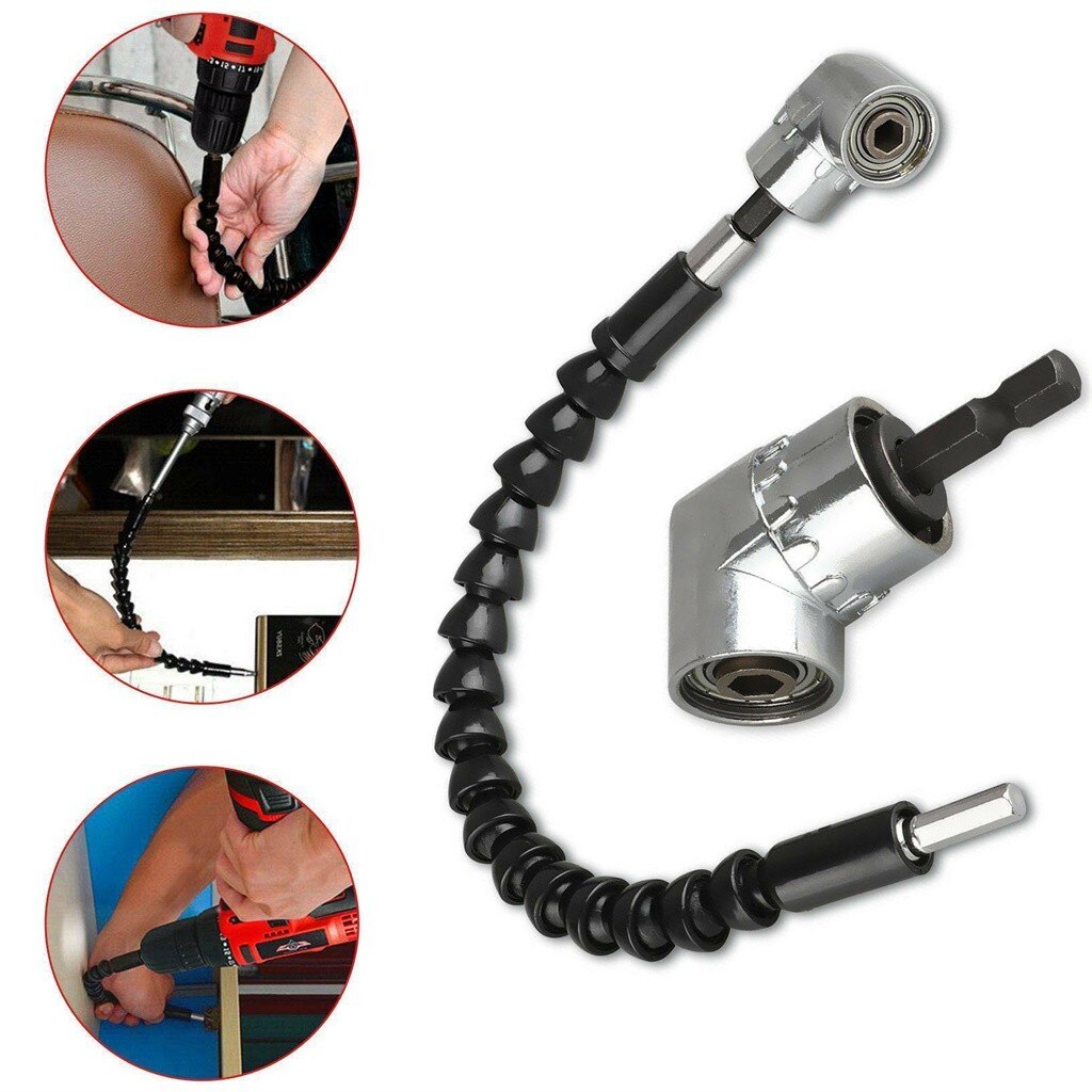 2 Pcs Haakse Boor En Flexibele As Bits Extension Schroevendraaier Bit Houder