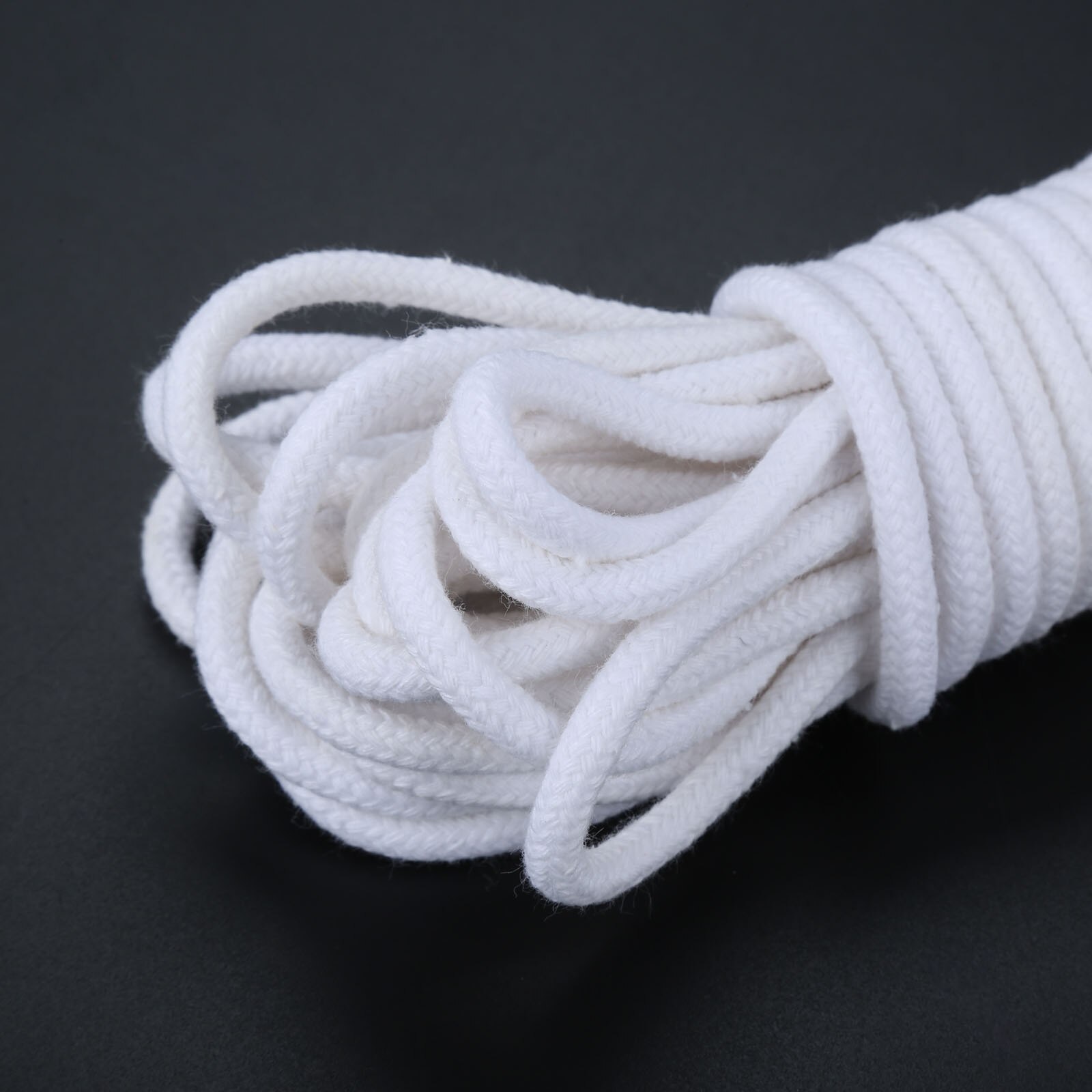 Lot De 5 Mèches Rondes En Coton 9mm X 1.7m - Pour Lampe à Huile, Kérosène, Alcool, Torche De Jardin
