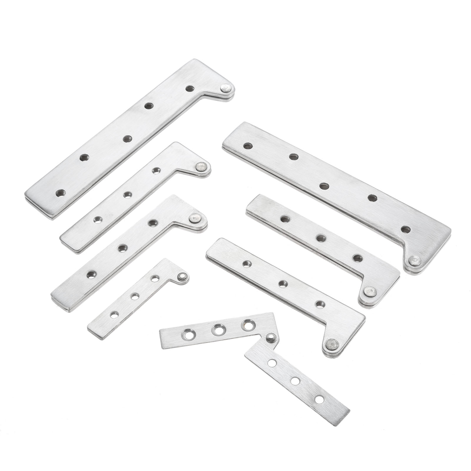 DRELD 2 Pcs Stainless Steel Seven-word Hinge 360 Degree Rotation Hidden Hinge Cabinet Door Hidden Furniture Hardware Hinge