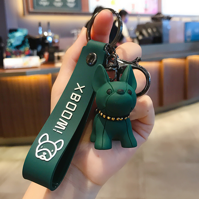 Fadou-Llavero de coche con forma de cachorro, exquisito colgante de bulldog de celebridad de Internet para mujer, colgante de mochila escolar para niños, llavero para amantes