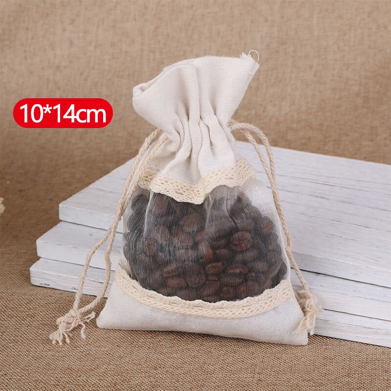 Bolsa de arpillera Natural con cordón, bolsas de yute para , embalaje de joyería, bolsas de boda con bolsa de caramelos, decoración para en casa: B1-canvas
