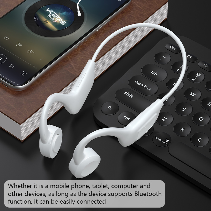 JS7 słuchawki z przewodnictwem kostnym karta Tf cyfrowy wyświetlacz zestaw słuchawkowy Fone połączenie głośnomówiące Aurculares sportowe słuchawki douszne