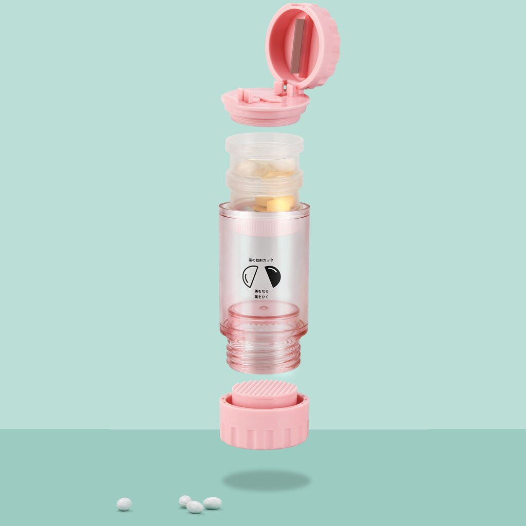 Pills Medicine Crusher Grinder Splitter Tablet Divider Cutter Storage Box Case Storage Case Pill Box Cutting Tablets Boxes