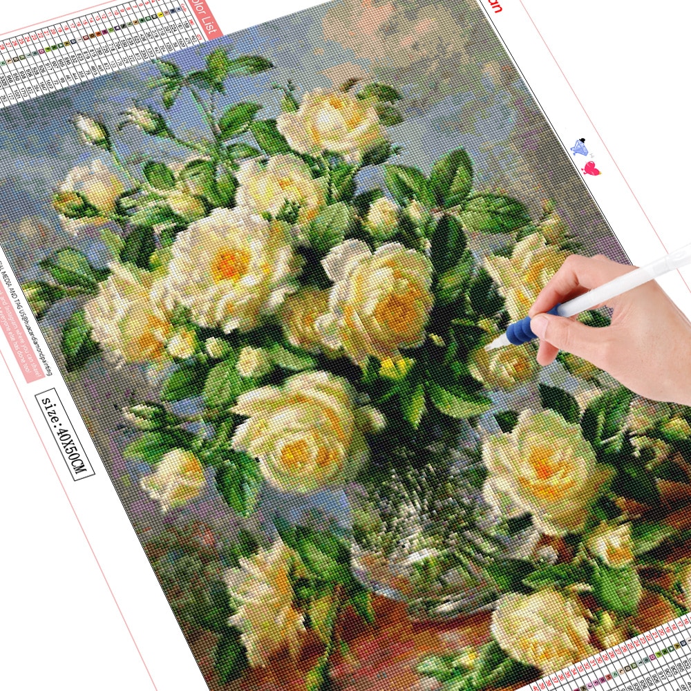 HUACAN – peinture de diamant 5D à mosaïque de pivoine, broderie de fleurs, point de croix, Kit d'artisanat, Art mural, bricolage