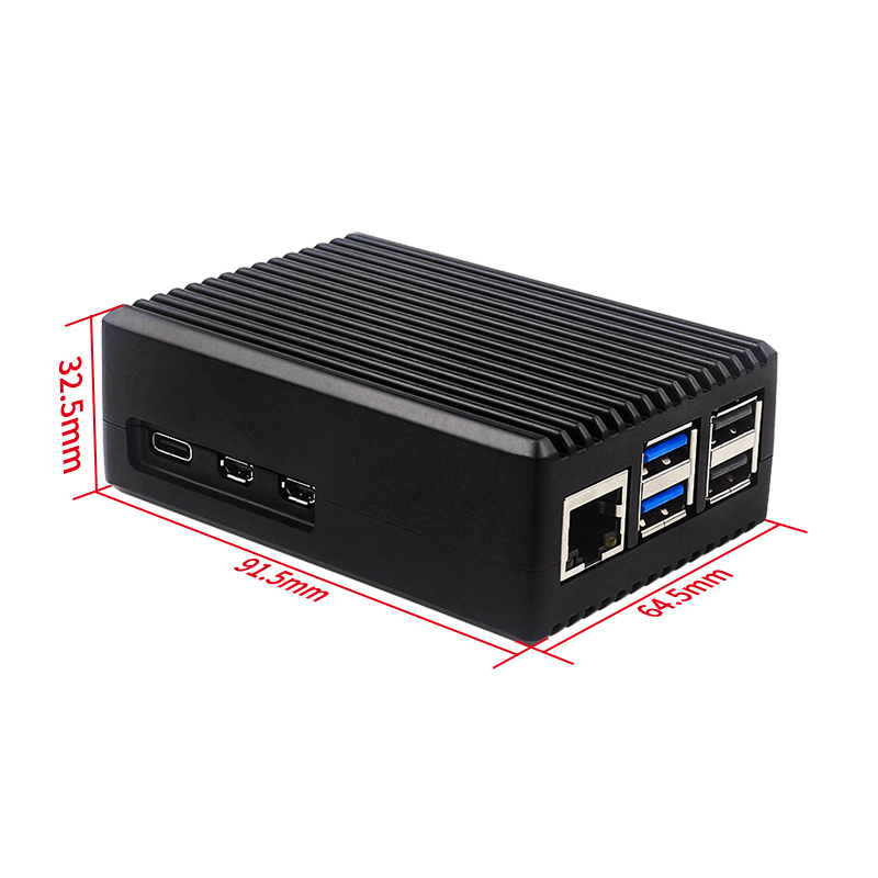 Raspberry Pi 5 aluminium behuizing Passieve koeling Gepantserde metalen behuizing Stille warmteafvoer voor RPI5 Pi5