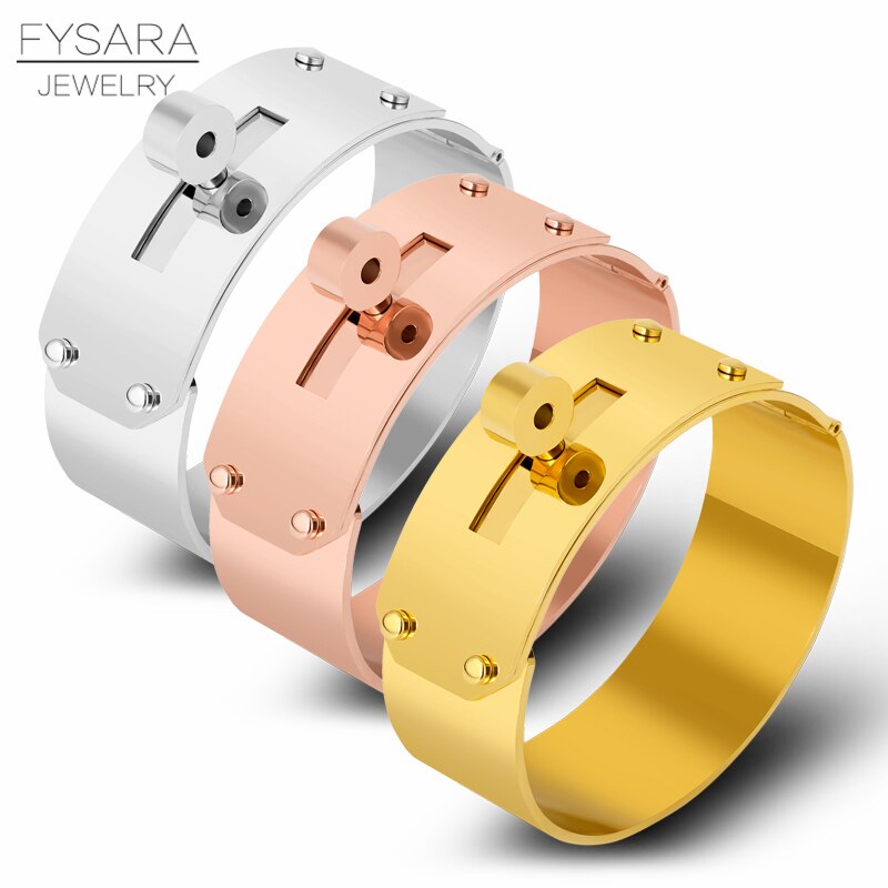 FYSARA 21mm/12mm Große Breite Geschmack Armbinde & Armreif Für Männer Frauen Felsen Schmuck Pulseiras Edelstahl stahl Manchette