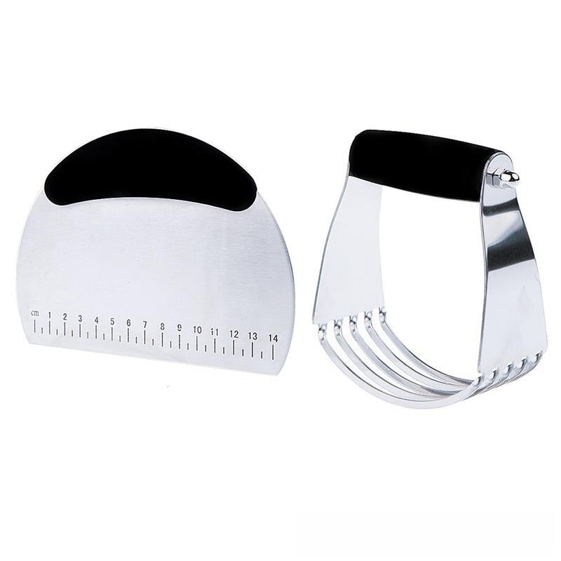 Pastry Cutter & Dough Scraper Set,Stainless Steel Multipurpose Scraper/Pizza Dough Blender/Chopper-Premium Kitchen Pastry Set