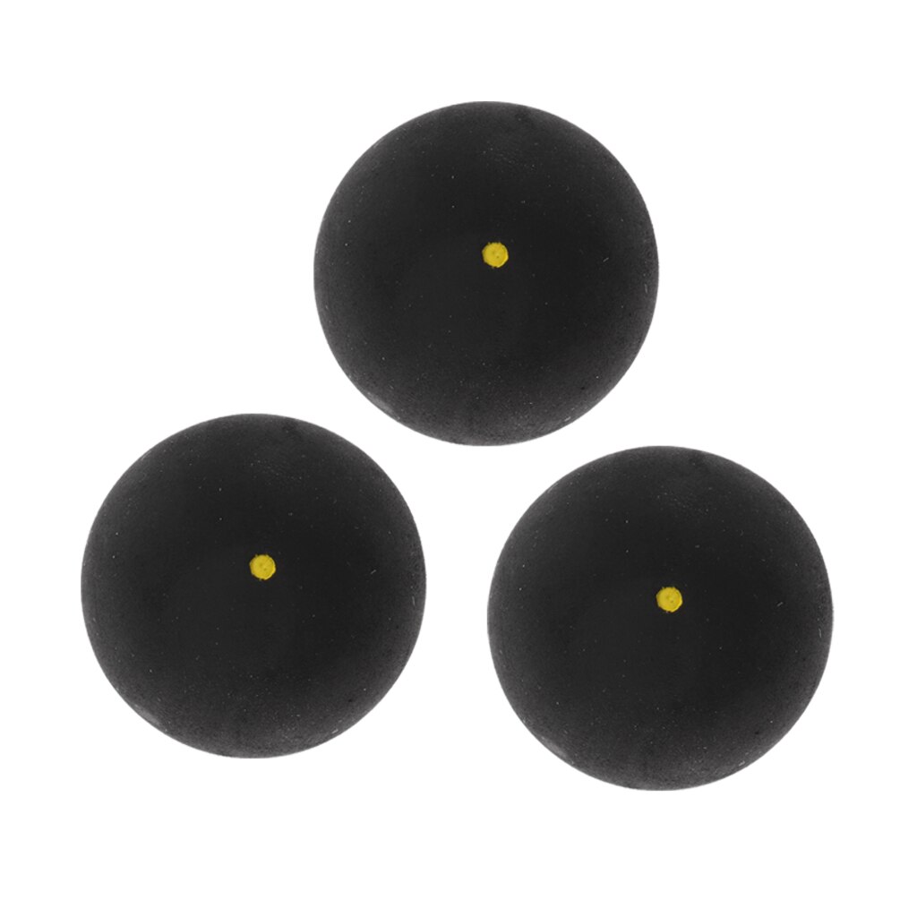 Pack of 3 Single Yellow Dot Trainning Squash Balls for Practice Training