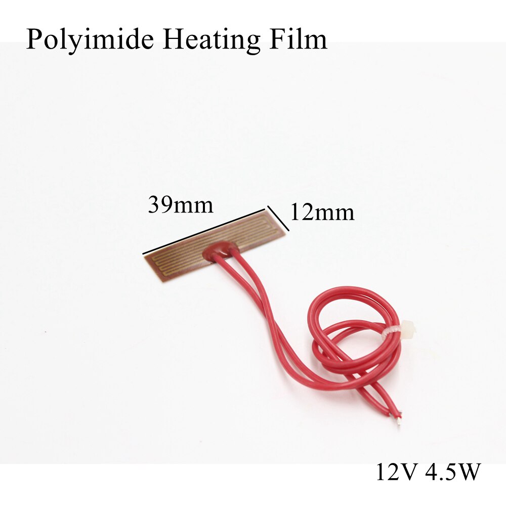 39x12mm 12V 4.5W PI Heating Film Plate Polyimide Electric Heated Panel Pad Mat Electrotherma Flexible Adhesive Foil Oil Heater